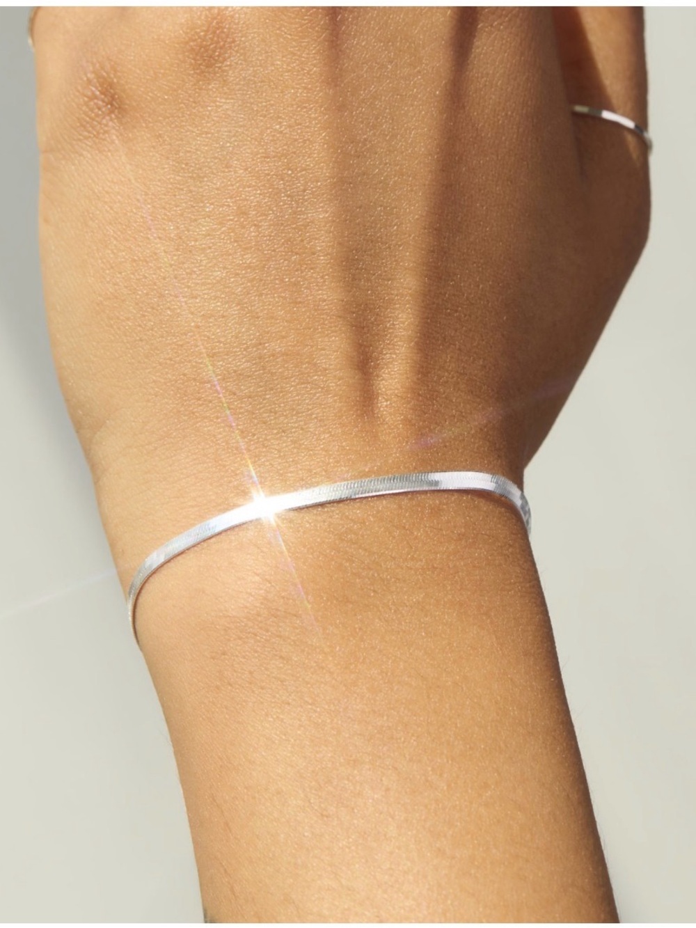 Catbird NYC Sterling Silver Flat Herringbone bracelet 6”